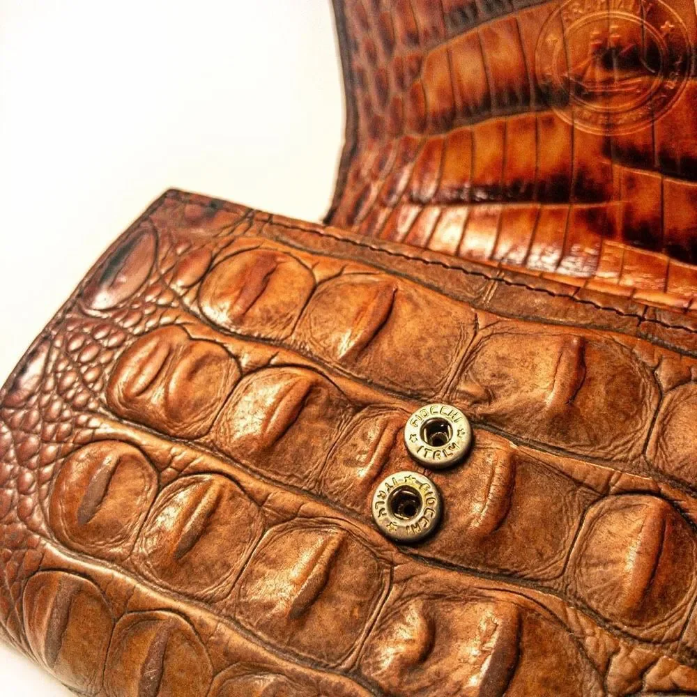 VTG Brahmin Pecan Melbourne Leather Trifold Wallet